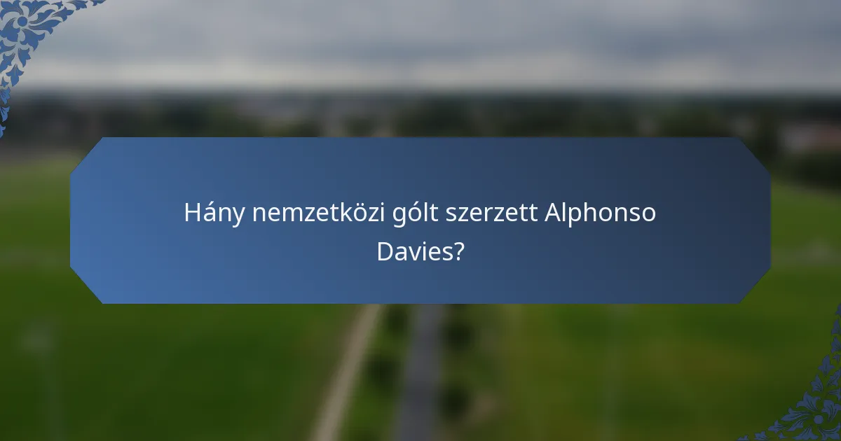 Hány nemzetközi gólt szerzett Alphonso Davies?