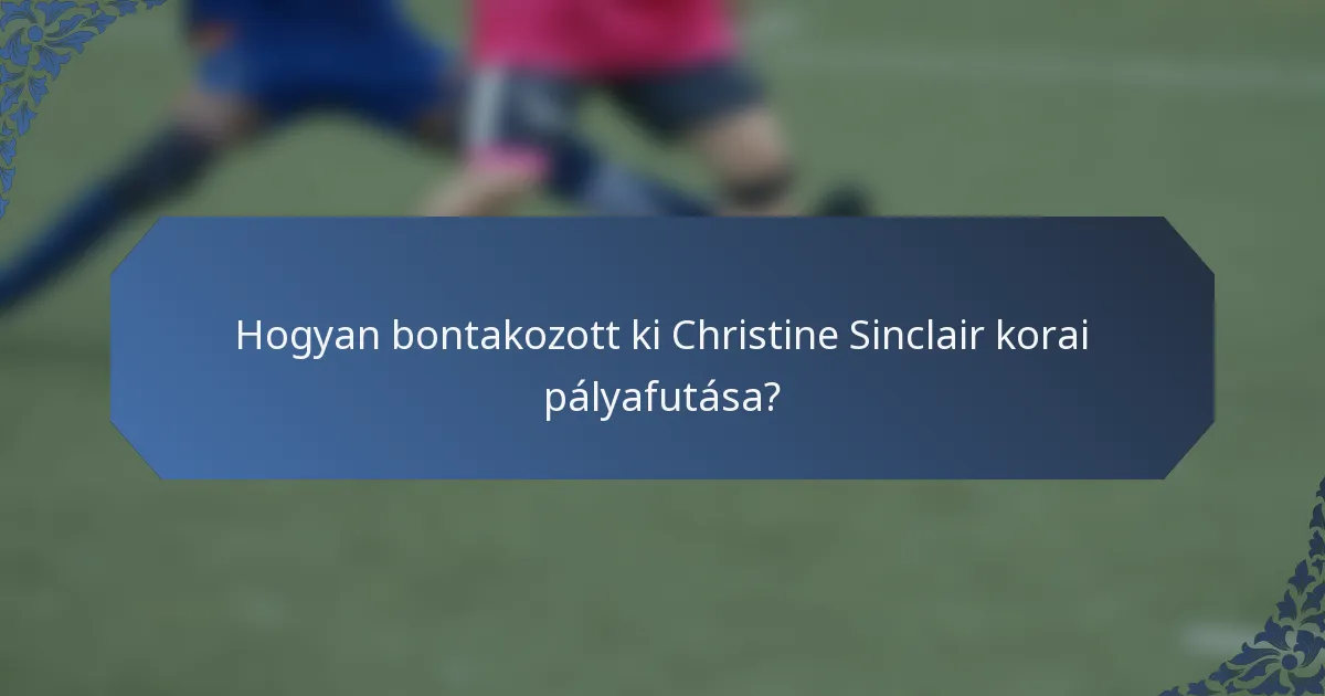 Hogyan bontakozott ki Christine Sinclair korai pályafutása?